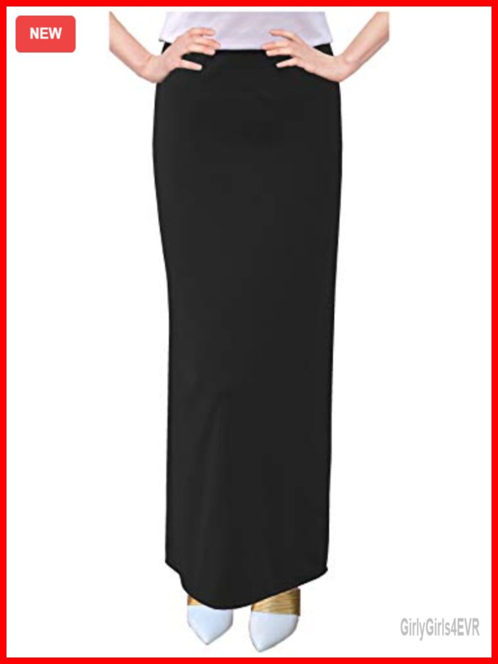 Basic Modest 37" Ankle Length Maxi Straight Skirt Pull On Stretch